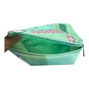 Clinique Green Cosmetic Bag Soft Canvas Zippered